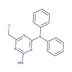 Nc1nc(CCl)nc(N(c2ccccc2)c2ccccc2)n1 ZINC000000528456