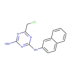 Nc1nc(CCl)nc(Nc2ccc3ccccc3c2)n1 ZINC000018043823