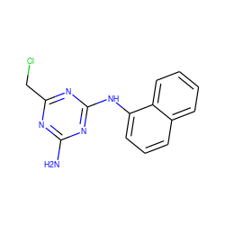 Nc1nc(CCl)nc(Nc2cccc3ccccc23)n1 ZINC000001298401