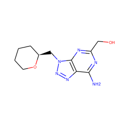 Nc1nc(CO)nc2c1nnn2C[C@@H]1CCCCO1 ZINC000084688179