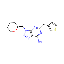 Nc1nc(Cc2ccsc2)nc2c1nnn2C[C@@H]1CCCCO1 ZINC000084712225