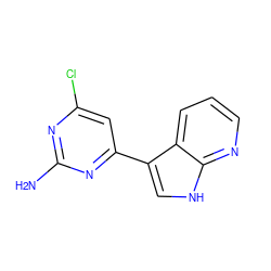 Nc1nc(Cl)cc(-c2c[nH]c3ncccc23)n1 ZINC000063539645