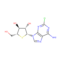 Nc1nc(Cl)nc2c1ncn2[C@@H]1S[C@H](CO)[C@@H](O)[C@@H]1O ZINC000012405777