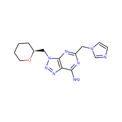 Nc1nc(Cn2ccnc2)nc2c1nnn2C[C@@H]1CCCCO1 ZINC000084688461