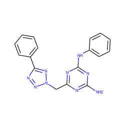 Nc1nc(Cn2nnc(-c3ccccc3)n2)nc(Nc2ccccc2)n1 ZINC000012533962