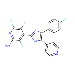 Nc1nc(F)c(F)c(-c2nc(-c3ccc(F)cc3)c(-c3ccncc3)[nH]2)c1F ZINC000013444997