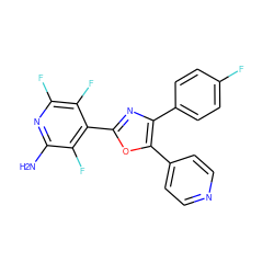 Nc1nc(F)c(F)c(-c2nc(-c3ccc(F)cc3)c(-c3ccncc3)o2)c1F ZINC000013445000