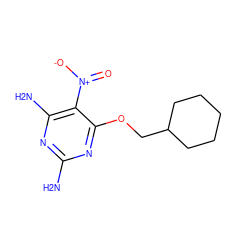 Nc1nc(N)c([N+](=O)[O-])c(OCC2CCCCC2)n1 ZINC000103191887