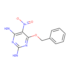 Nc1nc(N)c([N+](=O)[O-])c(OCc2ccccc2)n1 ZINC000013602278