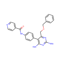 Nc1nc(N)c(-c2ccc(NC(=O)c3ccncc3)cc2)c(COCc2ccccc2)n1 ZINC000014970713