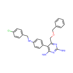 Nc1nc(N)c(-c2ccc(NCc3ccc(Cl)cc3)cc2)c(COCc2ccccc2)n1 ZINC000013685975