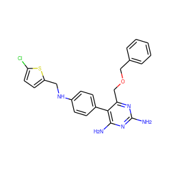 Nc1nc(N)c(-c2ccc(NCc3ccc(Cl)s3)cc2)c(COCc2ccccc2)n1 ZINC000013686021