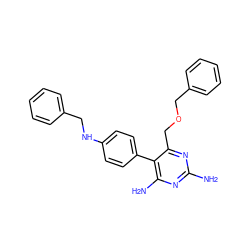 Nc1nc(N)c(-c2ccc(NCc3ccccc3)cc2)c(COCc2ccccc2)n1 ZINC000013686025