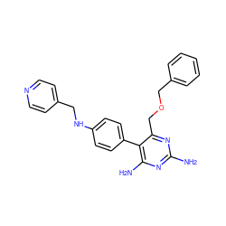 Nc1nc(N)c(-c2ccc(NCc3ccncc3)cc2)c(COCc2ccccc2)n1 ZINC000013686017