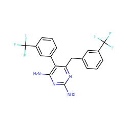 Nc1nc(N)c(-c2cccc(C(F)(F)F)c2)c(Cc2cccc(C(F)(F)F)c2)n1 ZINC000001697163