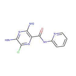 Nc1nc(N)c(C(=O)Nc2ccccn2)nc1Cl ZINC000028138227