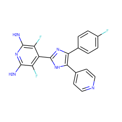 Nc1nc(N)c(F)c(-c2nc(-c3ccc(F)cc3)c(-c3ccncc3)[nH]2)c1F ZINC000001489220