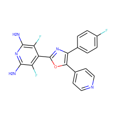 Nc1nc(N)c(F)c(-c2nc(-c3ccc(F)cc3)c(-c3ccncc3)o2)c1F ZINC000013445003