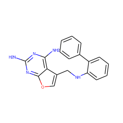 Nc1nc(N)c2c(CNc3ccccc3-c3ccccc3)coc2n1 ZINC000005939390