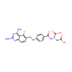 Nc1nc(N)c2c(Cl)c(CNc3ccc(C(=O)N[C@@H](CC(=O)O)C(=O)O)cc3)ccc2n1 ZINC000027703706