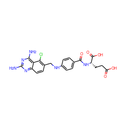 Nc1nc(N)c2c(Cl)c(CNc3ccc(C(=O)N[C@@H](CCC(=O)O)C(=O)O)cc3)ccc2n1 ZINC000001712111