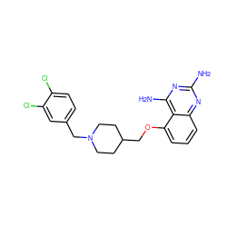 Nc1nc(N)c2c(OCC3CCN(Cc4ccc(Cl)c(Cl)c4)CC3)cccc2n1 ZINC000062260408