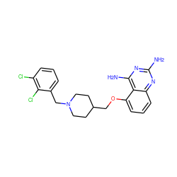 Nc1nc(N)c2c(OCC3CCN(Cc4cccc(Cl)c4Cl)CC3)cccc2n1 ZINC000053683120