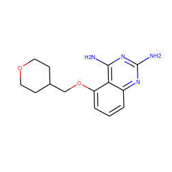 Nc1nc(N)c2c(OCC3CCOCC3)cccc2n1 ZINC001772646082