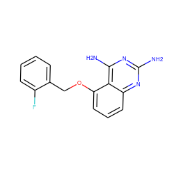 Nc1nc(N)c2c(OCc3ccccc3F)cccc2n1 ZINC000028971257