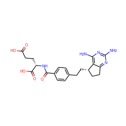 Nc1nc(N)c2c(n1)CC[C@@H]2CCc1ccc(C(=O)N[C@@H](CCC(=O)O)C(=O)O)cc1 ZINC000001535479