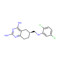 Nc1nc(N)c2c(n1)CC[C@H](CNc1cc(Cl)ccc1Cl)C2 ZINC000003814877