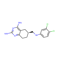 Nc1nc(N)c2c(n1)CC[C@H](CNc1ccc(Cl)c(Cl)c1)C2 ZINC000003814890