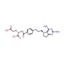 Nc1nc(N)c2c(n1)CC[C@H]2CCCc1ccc(C(=O)N[C@@H](CCC(=O)O)C(=O)O)cc1 ZINC000003789075