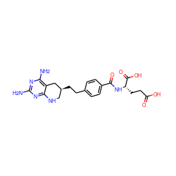 Nc1nc(N)c2c(n1)NC[C@H](CCc1ccc(C(=O)N[C@@H](CCC(=O)O)C(=O)O)cc1)C2 ZINC000001545199