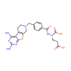 Nc1nc(N)c2c3c(oc2n1)CN(Cc1ccc(C(=O)N[C@@H](CCC(=O)O)C(=O)O)cc1)CC3 ZINC000013779347