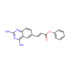 Nc1nc(N)c2cc(/C=C/C(=O)Oc3ccccc3)ccc2n1 ZINC000005974635