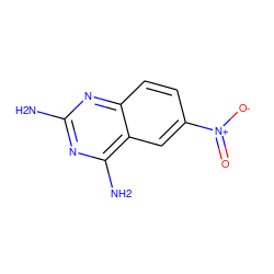 Nc1nc(N)c2cc([N+](=O)[O-])ccc2n1 ZINC000004243021