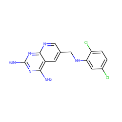 Nc1nc(N)c2cc(CNc3cc(Cl)ccc3Cl)cnc2n1 ZINC000005973982