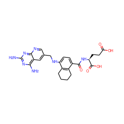 Nc1nc(N)c2cc(CNc3ccc(C(=O)N[C@@H](CCC(=O)O)C(=O)O)c4c3CCCC4)cnc2n1 ZINC000013732289