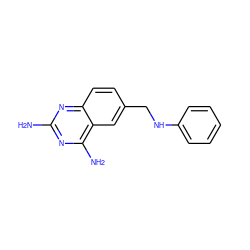 Nc1nc(N)c2cc(CNc3ccccc3)ccc2n1 ZINC000003814839