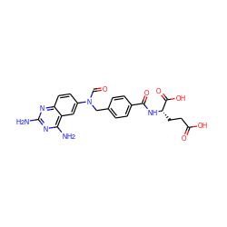 Nc1nc(N)c2cc(N(C=O)Cc3ccc(C(=O)N[C@@H](CCC(=O)O)C(=O)O)cc3)ccc2n1 ZINC000026269919