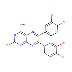 Nc1nc(N)c2nc(-c3ccc(O)c(O)c3)c(-c3ccc(O)c(O)c3)nc2n1 ZINC000028711041