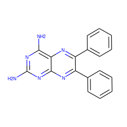 Nc1nc(N)c2nc(-c3ccccc3)c(-c3ccccc3)nc2n1 ZINC000001712532