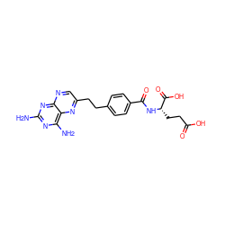 Nc1nc(N)c2nc(CCc3ccc(C(=O)N[C@@H](CCC(=O)O)C(=O)O)cc3)cnc2n1 ZINC000001570371