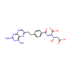 Nc1nc(N)c2nc(CCc3ccc(C(=O)N[C@H](C(=O)O)[C@@H](O)CC(=O)O)cc3)cnc2n1 ZINC000013860910