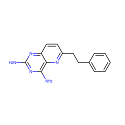 Nc1nc(N)c2nc(CCc3ccccc3)ccc2n1 ZINC001772614716