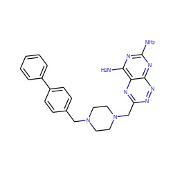 Nc1nc(N)c2nc(CN3CCN(Cc4ccc(-c5ccccc5)cc4)CC3)nnc2n1 ZINC000022445353