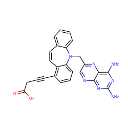 Nc1nc(N)c2nc(CN3c4ccccc4C=Cc4c(C#CCC(=O)O)cccc43)cnc2n1 ZINC000028467956