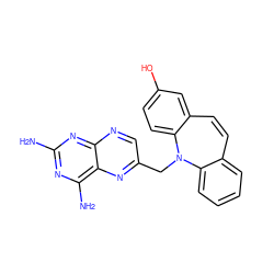 Nc1nc(N)c2nc(CN3c4ccccc4C=Cc4cc(O)ccc43)cnc2n1 ZINC000013560817