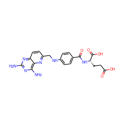 Nc1nc(N)c2nc(CNc3ccc(C(=O)N[C@@H](CCC(=O)O)C(=O)O)cc3)ccc2n1 ZINC000001579952